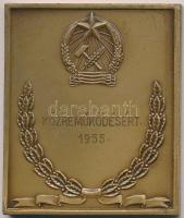 1955. "Néphadsereg Bajnokság" Br plakett. Szign.: Jákfalvy (60,5x50mm) T:2