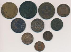 ~1800-1850. 10db klf magyar és osztrák Cu krajcár C:vegyes