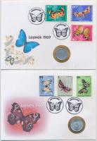 1959-1969. 20f + 1Ft "Lepkék" érmés bélyeges boríték alkalmi bélyegzővel (4x) klf bélyegva...