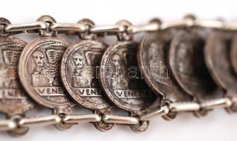 Velencei motívumos fém karlánc, állítható átmérőjű, h: 23,5 cm