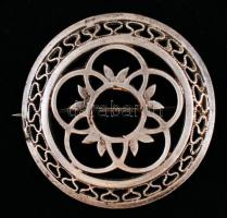 Geometrikus formájú ezüst(Ag) kitűző, jelzett, 6 g / Silver brooch, 6 g