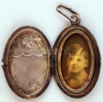 Ezüst(Ag) fényképtartó medál, horpadással, jelzett, br: 5 g