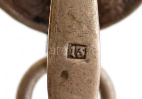 Ezüst(Ag) kulcstartó III. Károly korából való befoglalt ezüst(Ag) 30 krajcáros érmével, "Patron...