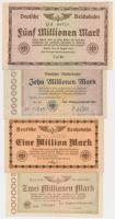 Németország / Weimari Köztársaság / Birodalmi Vasút / Berlin 1923. 1.000.000M + 2.000.000M + 5.000.000M + 10.000.000M T:I--III Germany / Weimar Republic / Deutsche Reichsbahn / Berlin 1923. 1.000.000M + 2.000.000 Mark + 5.000.000 Mark + 10.000.000 Mark C:AU-F