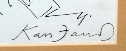 Kass János (1927-2010): Odysszeusz. Szitanyomat, papír, jelzett, üvegezett keretben, 30×22 cm