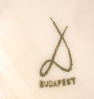 Drasche virágmintás porcelán váza, pillangóval díszítve, dőlt alakú, matricás, hibátlan, jelzett, m:...