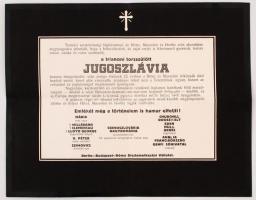 1941 Jugoszlávia széthullása humoros gyászjelentés