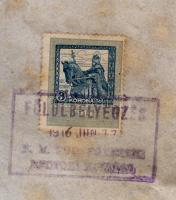 1916 Államtudományi diploma pergamenen, függő viaszpecséttel