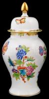 Herendi fedeles váza, kézzel festett, jelzett, hibátlan, m:24 cm/ Herend Victoria vase with top, han...