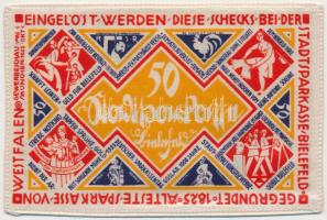 Németország / Weimari Köztársaság / Bielefeld / 1922. 50M selyem, bélyegzéssel T:I
Germany / Weimar ...