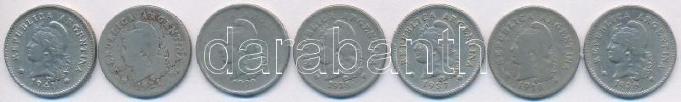 Argentína 1918-1941. 10c Cu-Ni (7xklf) T:vegyes
Argentina 1918-1941. 10 Centavos Cu-Ni (7xdiff) C:mi...
