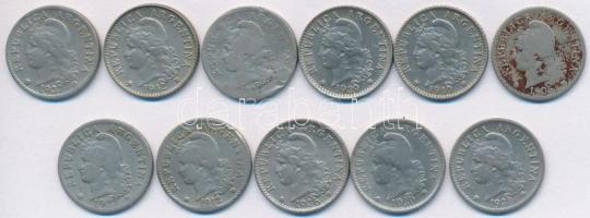 Argentína 1905-1942. 5c Cu-Ni (11xklf) T:vegyes
Argentina 1905-1942. 5 Centavos Cu-Ni (11xdiff) C:mi...