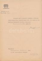 Bánffy Dániel (1893-1955) nagybirtokos, politikus aláírása egy 1942-es Magyar Királyi Földművelésügyi Minister által kibocsájtott áthelyezési okmányon