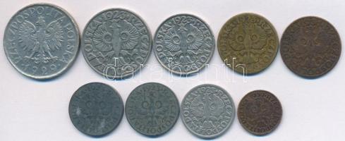 Lengyelország 1923-1939. 1gr-1Zl (9x) fémpénz T:vegyes
Poland 1923-1939. 1 Grosz - 1 Zloty (9x) meta...