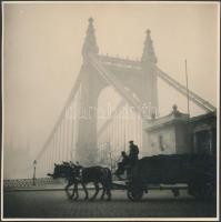 cca 1930 Korabeli fotó: Erzsébet híd, 12x12cm