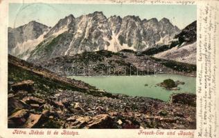 Tátra, Békás-tó, Bástya; kiadja Cattarino Sándor / lake, peak (EB)