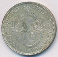 1938. 2P Ag "Madonna" T:2- patina
Adamo P7