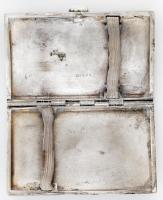 cca 1900 Ezüst cigarettatartó, agárfejes fémjel, díszes "Kata" felirattal, 70g 7,5x5cm