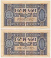 1938. 1P (2x) sorszámkövetők T:III szép papír