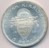 1938. 5P Ag "Szent István" T:2 kis patina Adamo P8.1