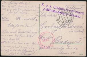 1917 Képeslap melyet Garbay Sándor a későbbi Tanácsköztársaság államfője küldött feleségének a frontról