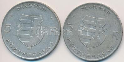 1947. 5Ft Ag "Kossuth" (2x) T:2-,3