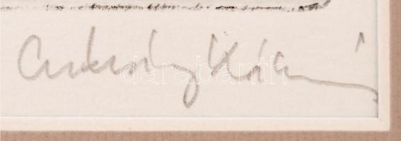 Csohány Kálmán(1925-1980): Férfi alak. Rézkarc, papír, jelzett, paszpartuban, 15×8 cm