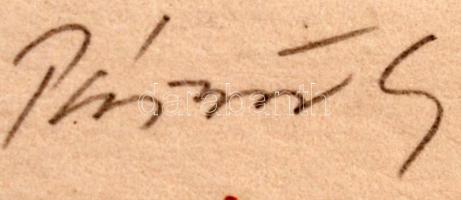 Pásztor Gábor (1933-2012): Csendélet. Rézkarc, papír, jelzett, paszpartuban, 16×9 cm