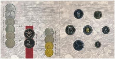 2008. 1Ft-100Ft 7xklf darabos forgalmi sor "Búcsú az egy- és kétforintostól" dísztokos sze...