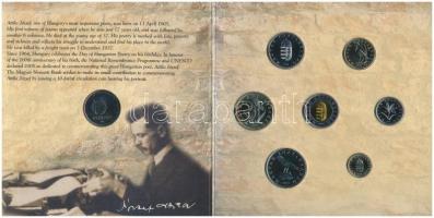 2005. 1Ft-100Ft 7klf db + 10Ft "József Attila" dísztokos szettben (2x) T:PP,BU