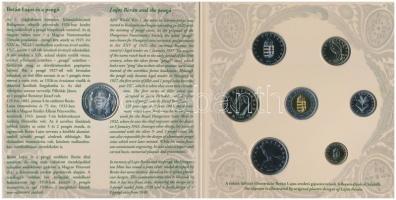 2007. 1Ft-100Ft 8klf db, szettben, benne "Berán Lajos és a pengő" Ag emlékérem (10g/0.999/...