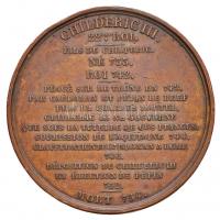 Franciaország 1839. "III. Childeric"  Br emlékérem. Szign.: Armand Auguste Caque (51.5mm) ...