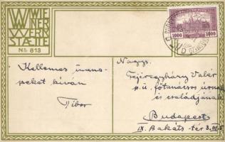 Wiener Werkstätte No. 813. Frohe Ostern, unsigned Fritzi Löw art postcard