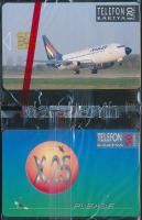 1992-93 MALÉV telefonkártya bontatlan, 120 egység,+Please x.25 telefonkártya bontatlan, 50 egység