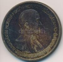 1930. 5P Ag "Horthy jobbra" T:2- patina Adamo P8