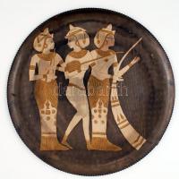 Nagyméretű, réz egyiptomi dísztál / Copper tray 41 cm