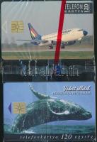 1992-98 MALÉV telefonkártya, bontatlan, 120 egység+ Védett állatok telefonkártya, bontatlan, 120 egység