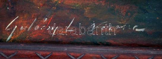 Gulácsy jelzéssel: Verona, olaj, fa, keretben, 48,5×31 cm