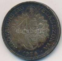 1938. 2P Ag "Madonna" T:2- ph. patina
Adamo P7