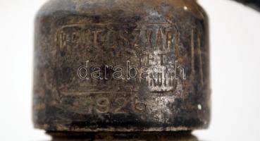 Régi szódás üveg, "Zölly József Jászkisér" felirattal , sok apró lepattanással, m:27 cm