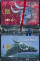 1995-99 2 db Védett állatok telefonkártya, bontatlan, 120 egység+ 2db Horoszkóp telefonkártya, bontatlan, 50 egység