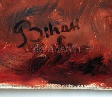 Bihari jelzéssel: Bográcsozás délibábbal, olaj, vászon, 41,5×60 cm