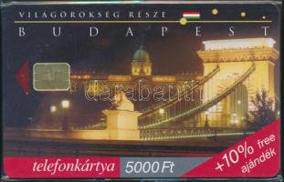 2001 Budapest Duna part telefonkártya, bontatlan, 5000Ft