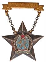 1953. Sztahanovista zománcozott fém kitüntetés T:2-