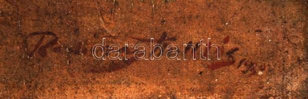 Olvashatatlan jelzéssel: Vihar előtt a tanyán, olaj, vászon, 50×60,5 cm