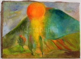 Bakányi jelzéssel: Felkel a Nap, olaj, vászon, 59,5×79,5 cm