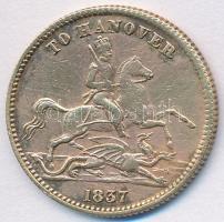 Nagy-Britannia 1849. "Viktória királynő / Hanoverbe" sárgaréz játék zseton T:2-
Great Brit...