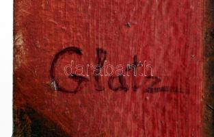 Glatz jelzéssel: Gondolkodó lány, olaj, karton, 49,5×39 cm