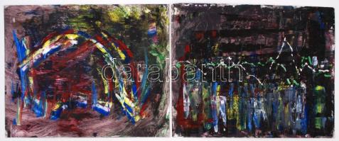 Olvashatatlan jelzéssel: Nonfiguratív I-IV., olaj, karton, különböző méretben, összesen 4 db