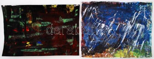 Olvashatatlan jelzéssel: Nonfiguratív I-IV., olaj, karton, különböző méretben, összesen 4 db